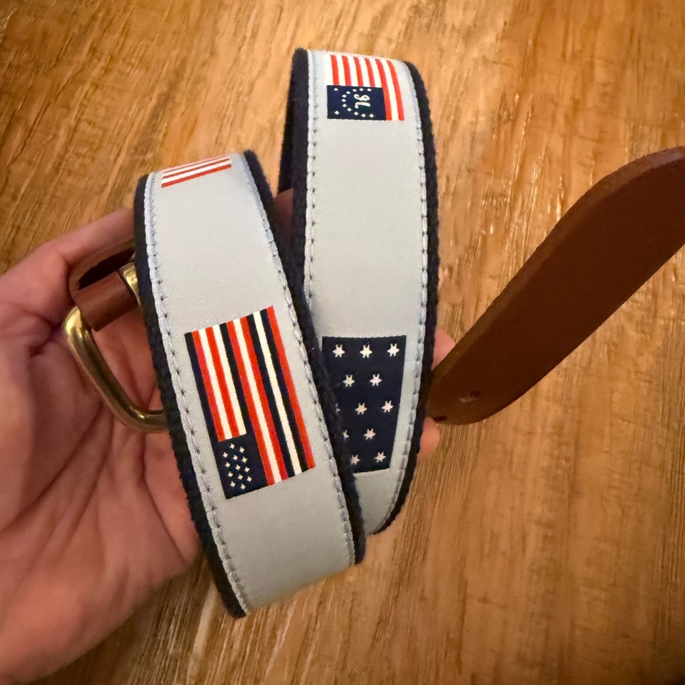 Stylish Flag Patriotic Patterned Belt July 4th Summer coastal nautical kjp